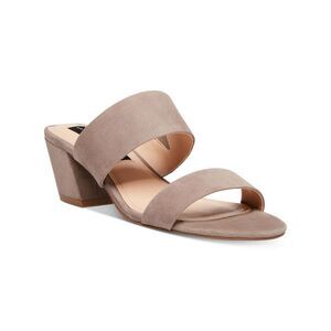 STEVEN Womens Beige Viviene Block Heel Slip On Leather Heeled Mules Shoes 10 M